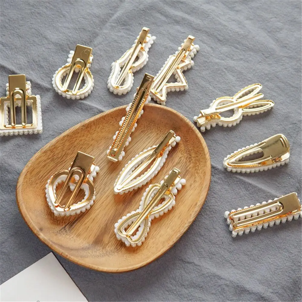 Модная женская заколка для волос с жемчугом Пряжка Шпилька крокодил заколки