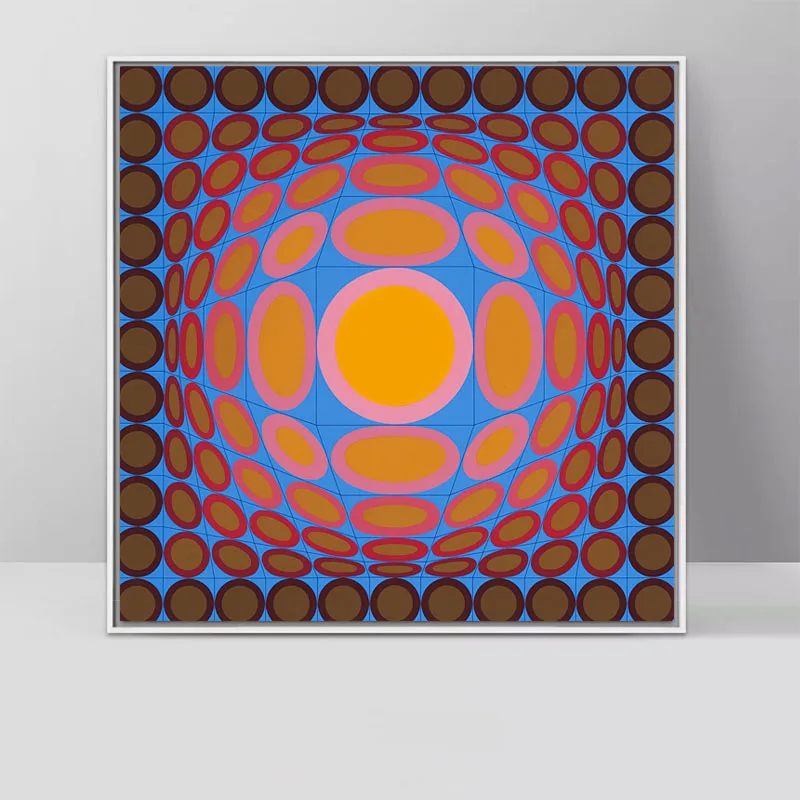 vasarely 1 Современные абстрактные плакаты и принты, геометрические узоры, Картина на холсте, настенные картины для гостиной, спальни, домашний декор, Куадрос - Цвет: vasarely 1