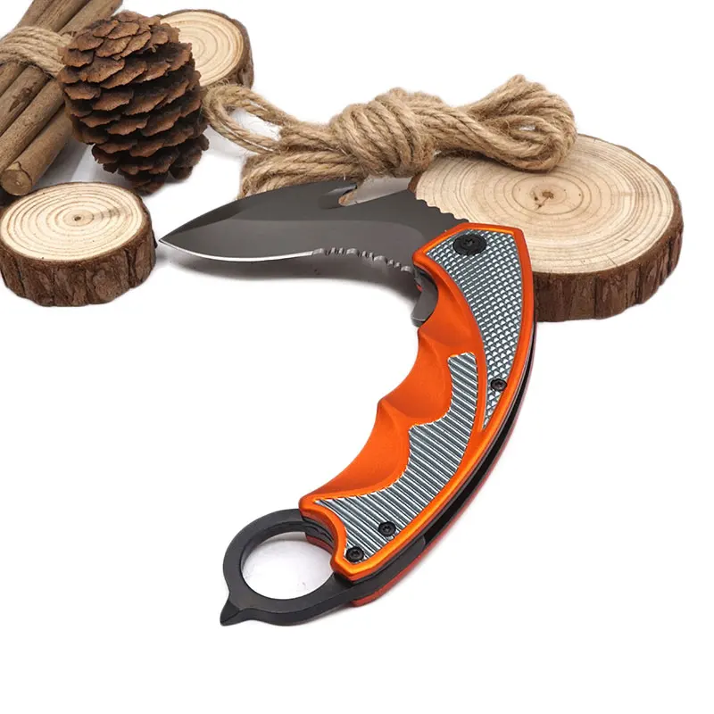 Складной нож Karambit тактический карманный для охоты на открытом воздухе 5Cr15Mov