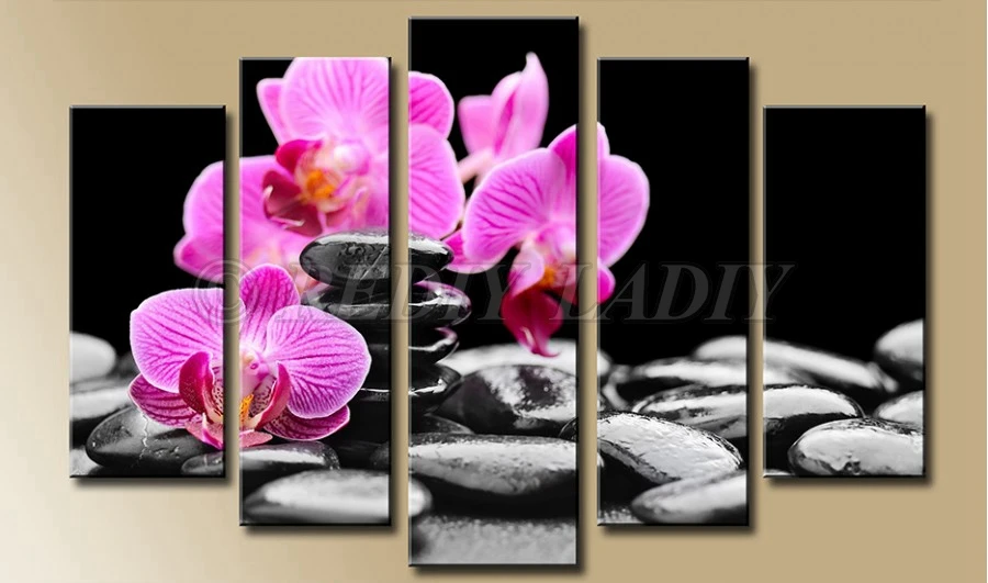 REDIY LADIY Триптих алмазной вышивки 5D алмазная картина крестиком 5 панелей настенные художественные камни цветы мозаика Модульная картина