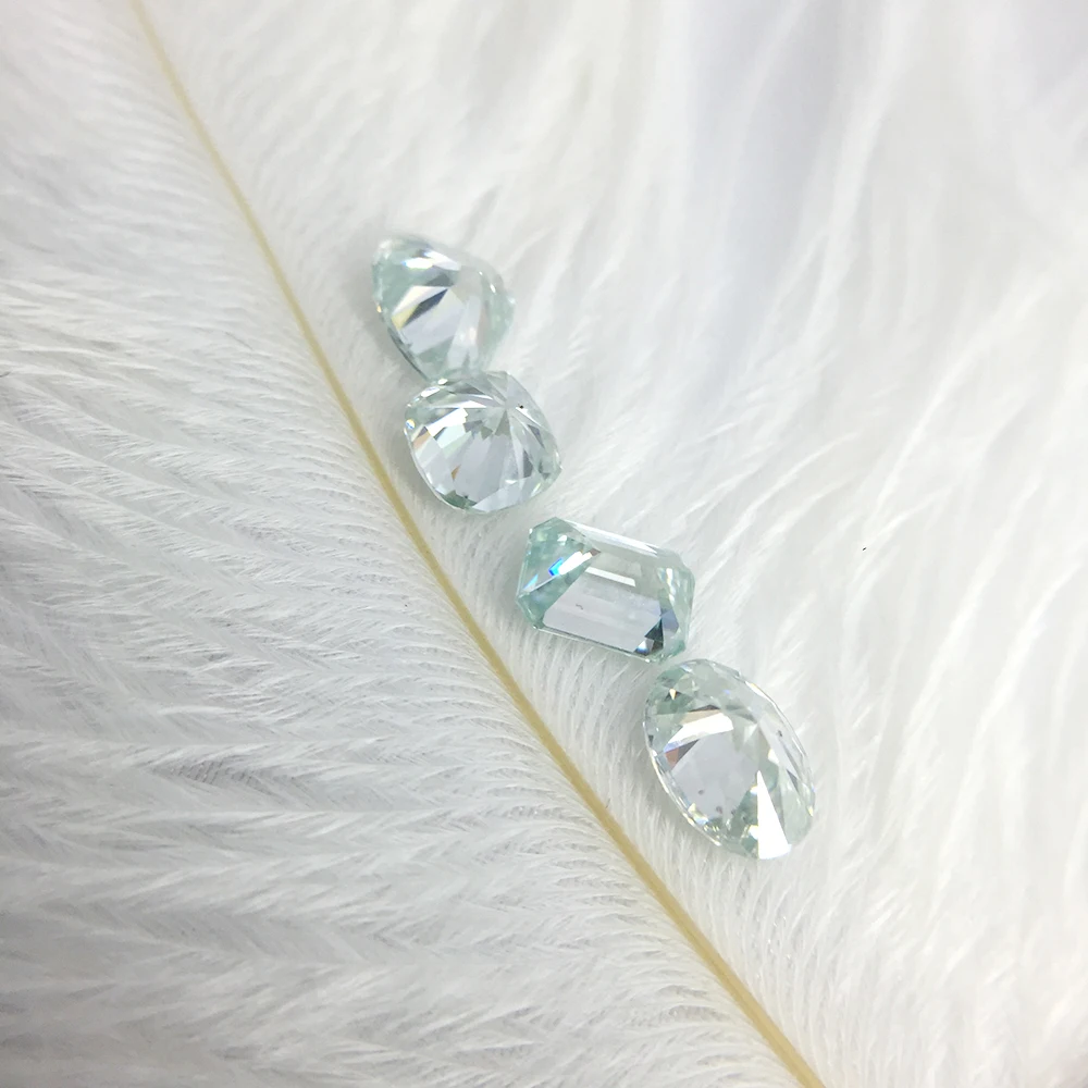 AEAW новейший 0.5ct тест на моиссанит немного Синий Белый Круглый Груша овальная