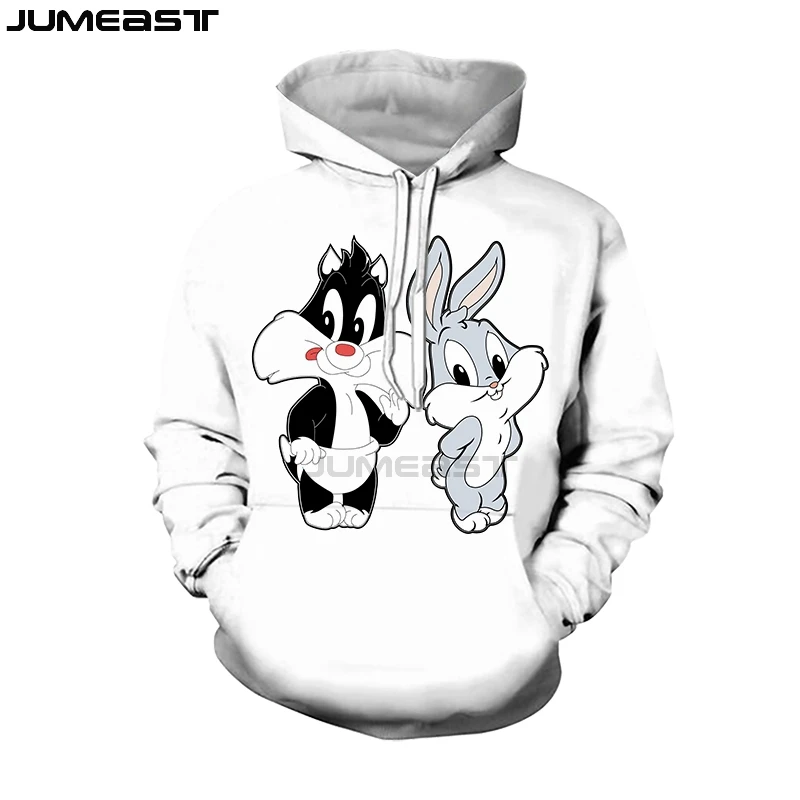 Бренд Jumeast, Мужская/Женская толстовка с 3D принтом, мультфильм, аниме, Багз Банни, длинный рукав, модная кепка, толстовка, спортивный пуловер, толстовки
