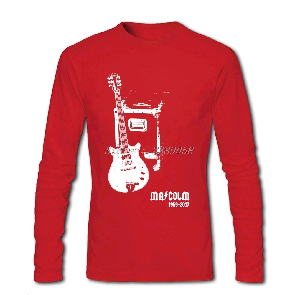 Мужские рубашки Malcolm Young Fashion Новинка AC DC Футболка модная брендовая футболка с