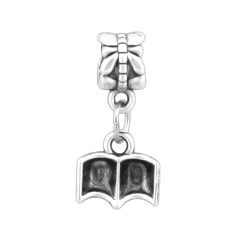 Винтажная подвеска книга серебряного цвета подходит для браслетов Pandora с шармами