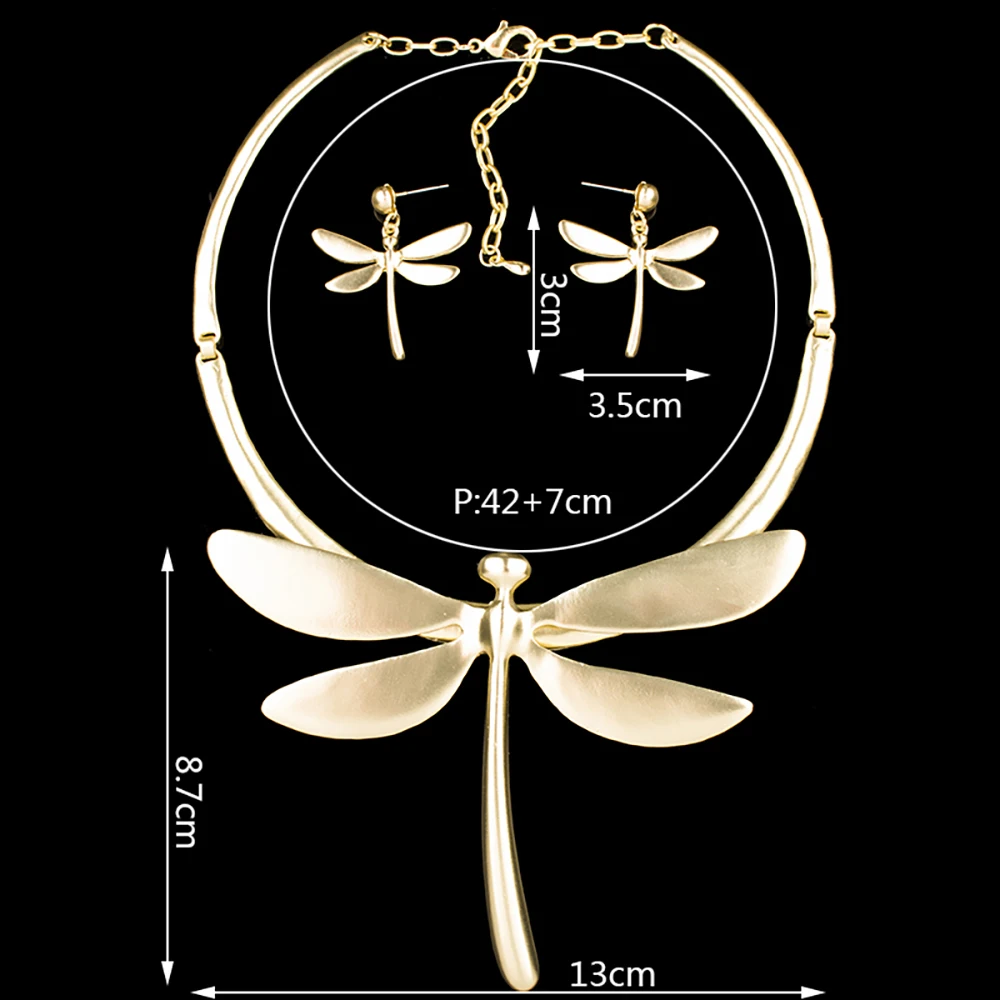 Комплект из колье и серёг со стрекозой|fashion necklace set|necklace setnecklace sets for women |