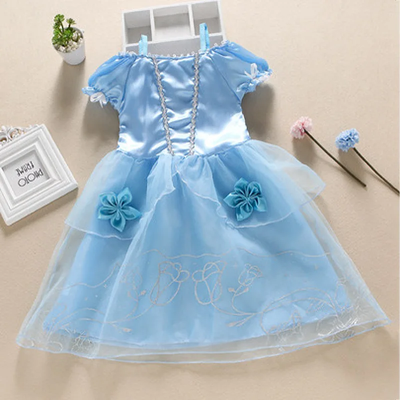 Girls Princess Dress Kids Summer Elsa Cinderella Snow White Aurora Sofia Rapunzel Costume Girl Halloween Party | Детская одежда и