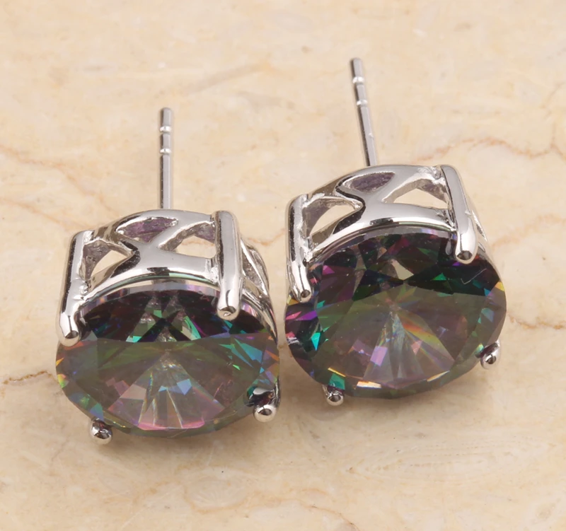 Женские Разноцветные серьги гвоздики Mystic Circle S0005|silver stud earrings|sterling silver earringsstud earrings