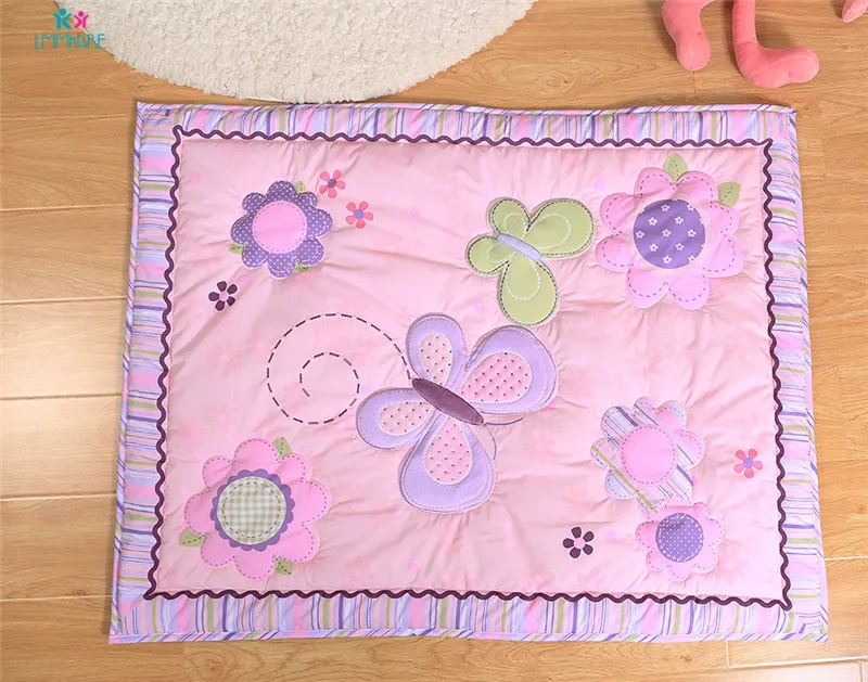 Детский комплект постельного белья из 100% хлопка с вышивкой в виде бабочек|Наборы