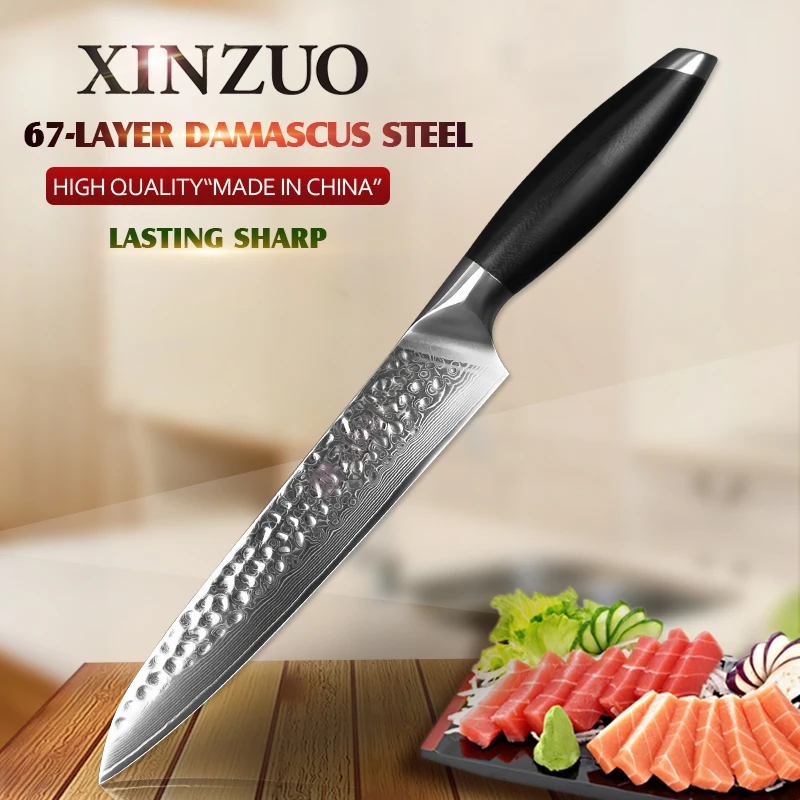 Нож мясной нож XINZUO VG10 из нержавеющей стали японские кухонные приборы дамасской 8