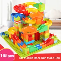 165330pcs 3d construction marble race run maze ball track building blocks bricks set for children
