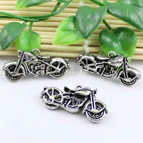 

10pcs Metal Zinc Alloy Silver Tone motorcycle Charm Pendant For Necklace DIY Jewelry Making Accessories 34x16mm K00967