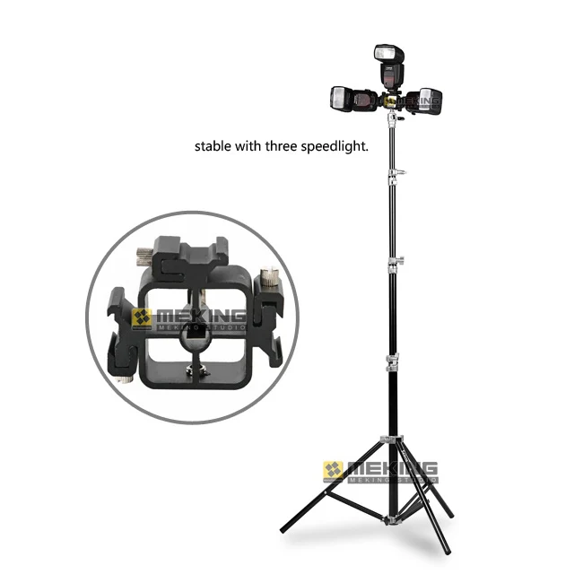 3 головки горячий башмак зонт держатель Поворотный Кронштейн Свет Стенд для