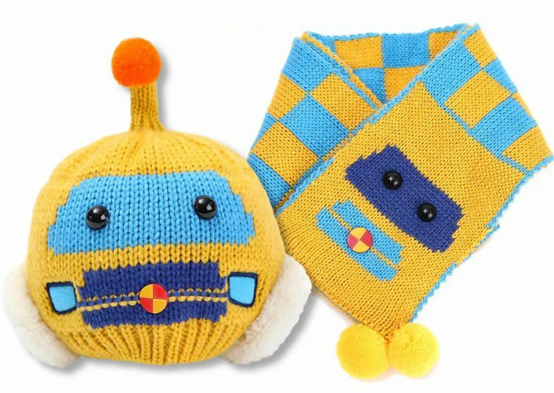 Новые детские зимние шапки шарф комплекты из 2 предметов теплые с изображением