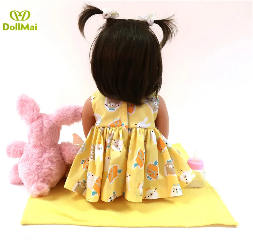 DollMai bebe boneca reborn silicone completa полностью виниловый силиконовый Reborn Baby Doll игрушки Реалистичные для детей на день рождения Рождественский подарок 56 см