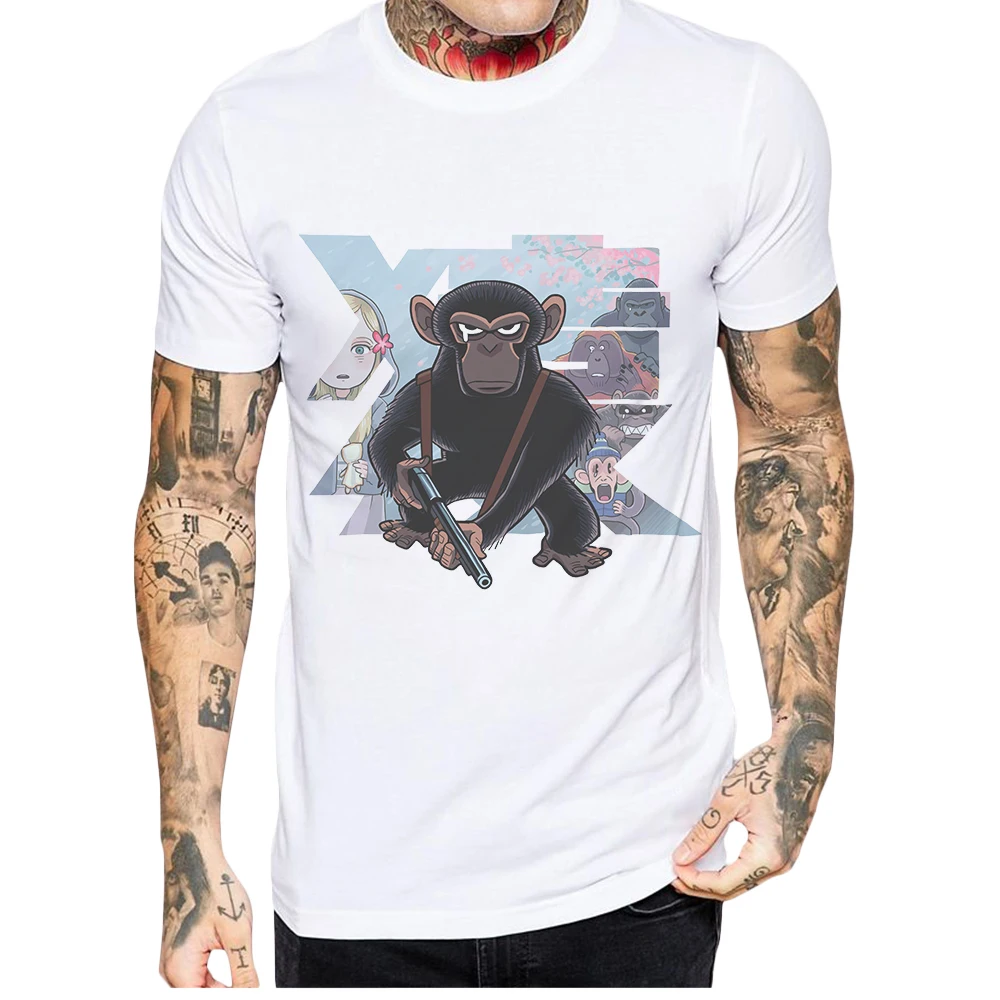 

2019 Mens Summer Style Fashion Orangutan Men T Shirt Son Goku Monkey Printed Male Leisure Short Sleeves Shirts Tee Tops Clothing
