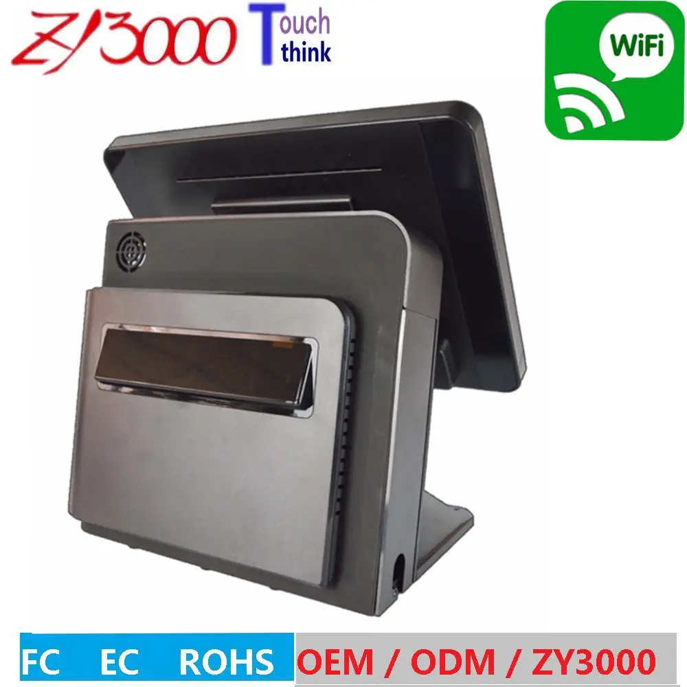 I3 4010 8g 128g SSD WIFI 15 дюймов емкостный сенсорный экран все в одном POS терминал с