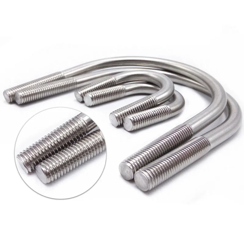 

5PCS M10 M12 A2 STAINLESS STEEL 304 U Type Card Bolt Shaped Tube Clamp Horse Riding Hoop U-Bolts Round Bend