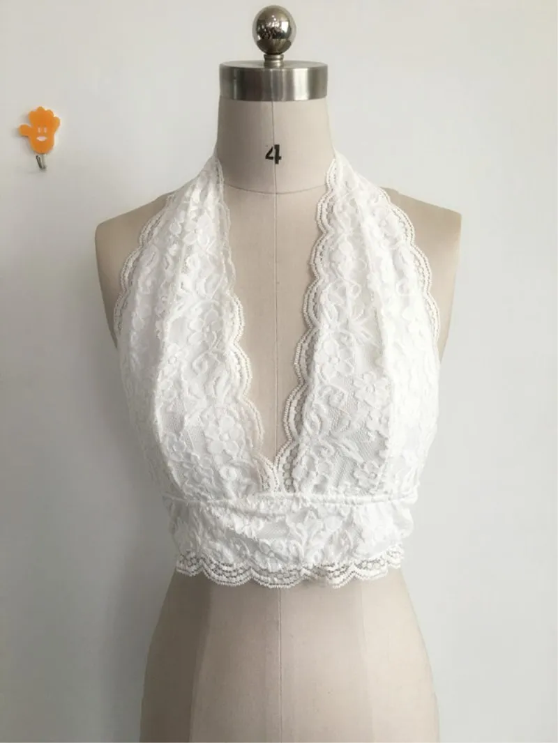 Новый летний женский женское кружевное вязание крючком бюстгальтер короткий топ