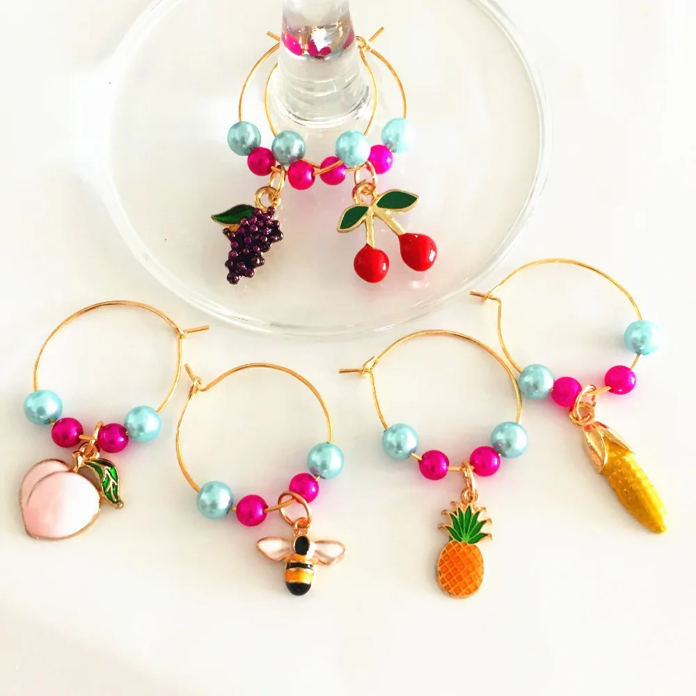 Подвески для вина новый модный дизайн 6 шт. подвески Винных Бокалов кольца маркер