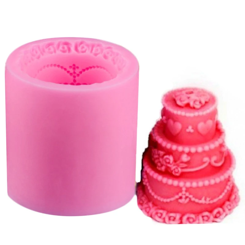 

Cake mold 3 Tier Flower Rose shape Silicone Fondant Soap 3D Cake Mold Cupcake Jelly Candy Chocolate Decoration Baking Tool