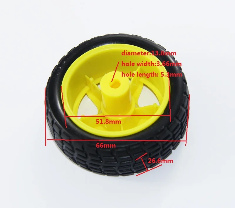 Резиновое колесо для мотора автомобиля Smar 68 мм препятствия трассировки шасси ПДУ