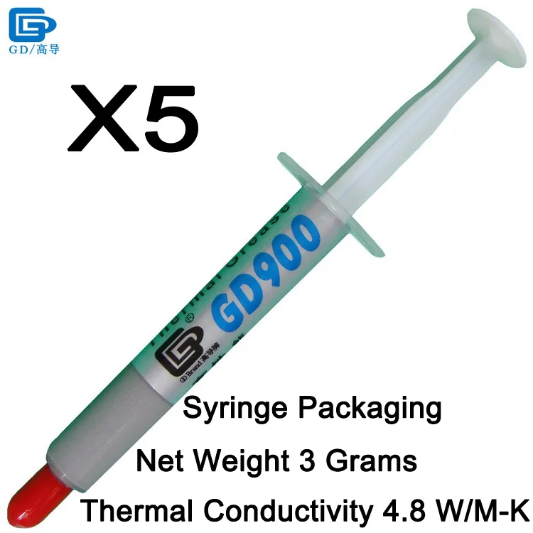 GD900-SY3 5 Pieces GD900 Теплопроводящая паста силиконовая штукатурка теплоотвод соединение Высокая производительность серый SSY1 SY1 SY3 SY7 SY15 SY30 - Цвет лезвия: GD900-SY3 5 Pieces