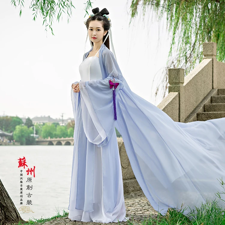 Сказочный костюм на весну и лето светильник из синего шифона элегантный