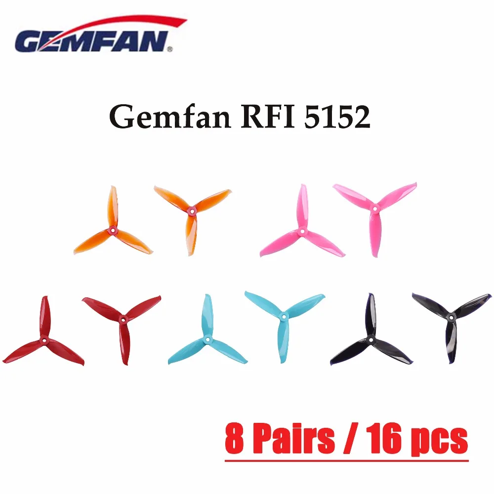 8 пар 16 шт. Gemfan RFI 5152 3 Лопасти PC Propeller CW CCW propeller prop для бесщеточных двигателей FPV