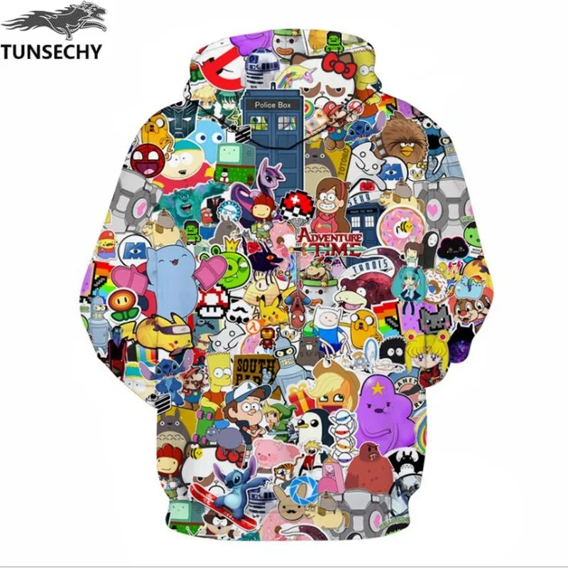 Бренд TUNSECHY для мужчин/женщин Толстовки с капюшоном 3D толстовка печати костюмы