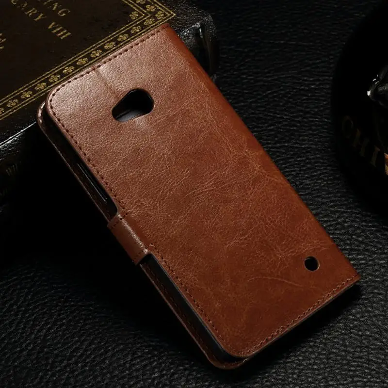 Роскошный кожаный флип чехол с подставкой для Nokia Lumia 640 N640 отделением карт