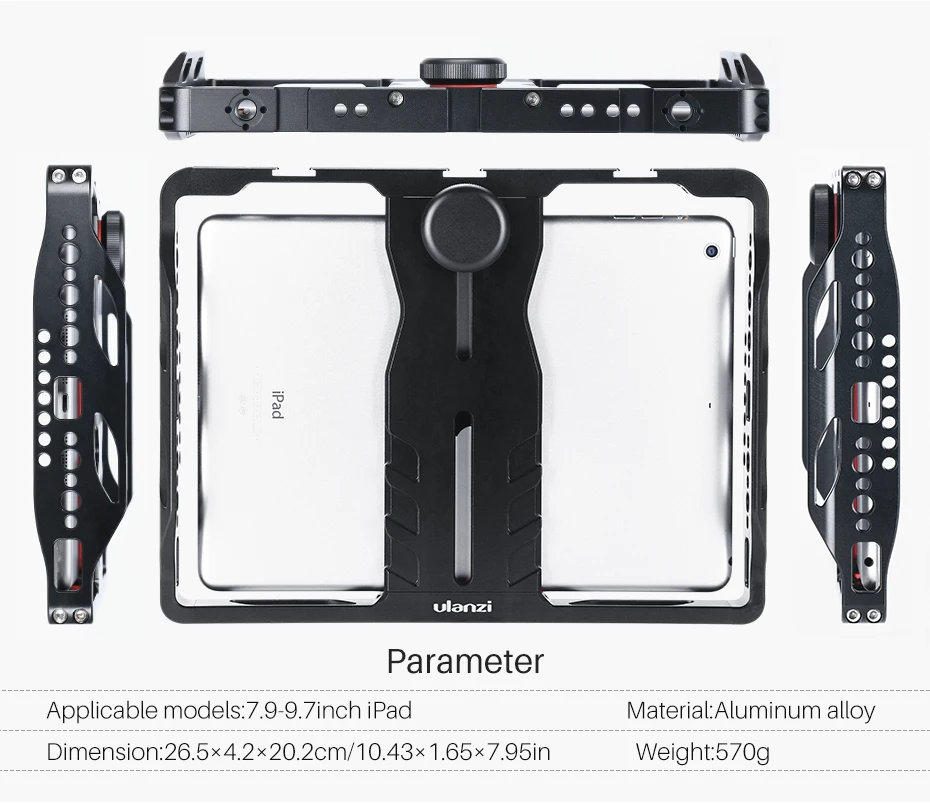 Ulanzi U-Pad металлическая накладка крепление для создания фильмов для iPad Pro Air Mini с холодным башмаком для микрофона светодиодный видео светильник