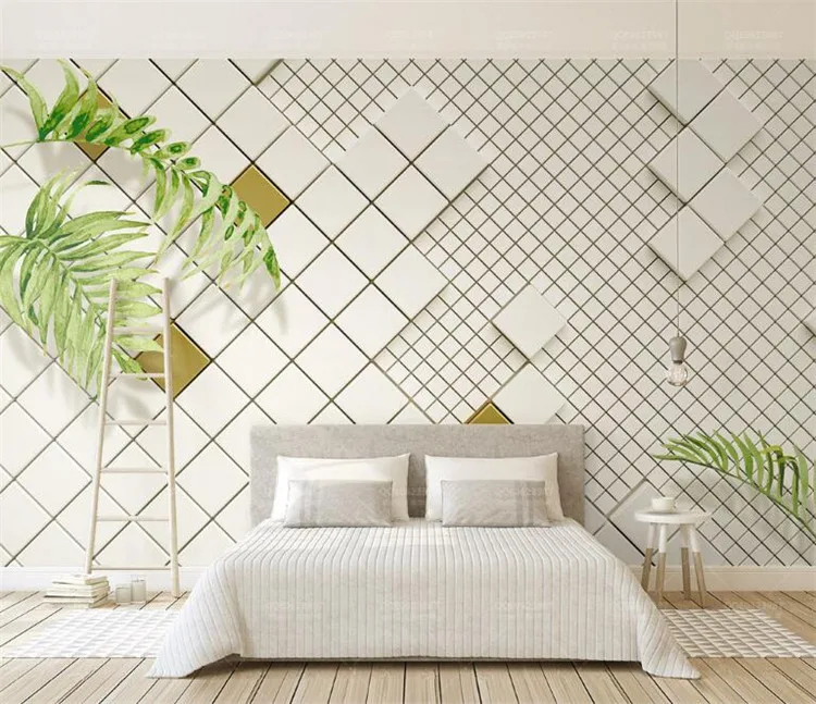 Фотообои на заказ 3D настенная бумага скандинавский Винтаж Ручная роспись листья