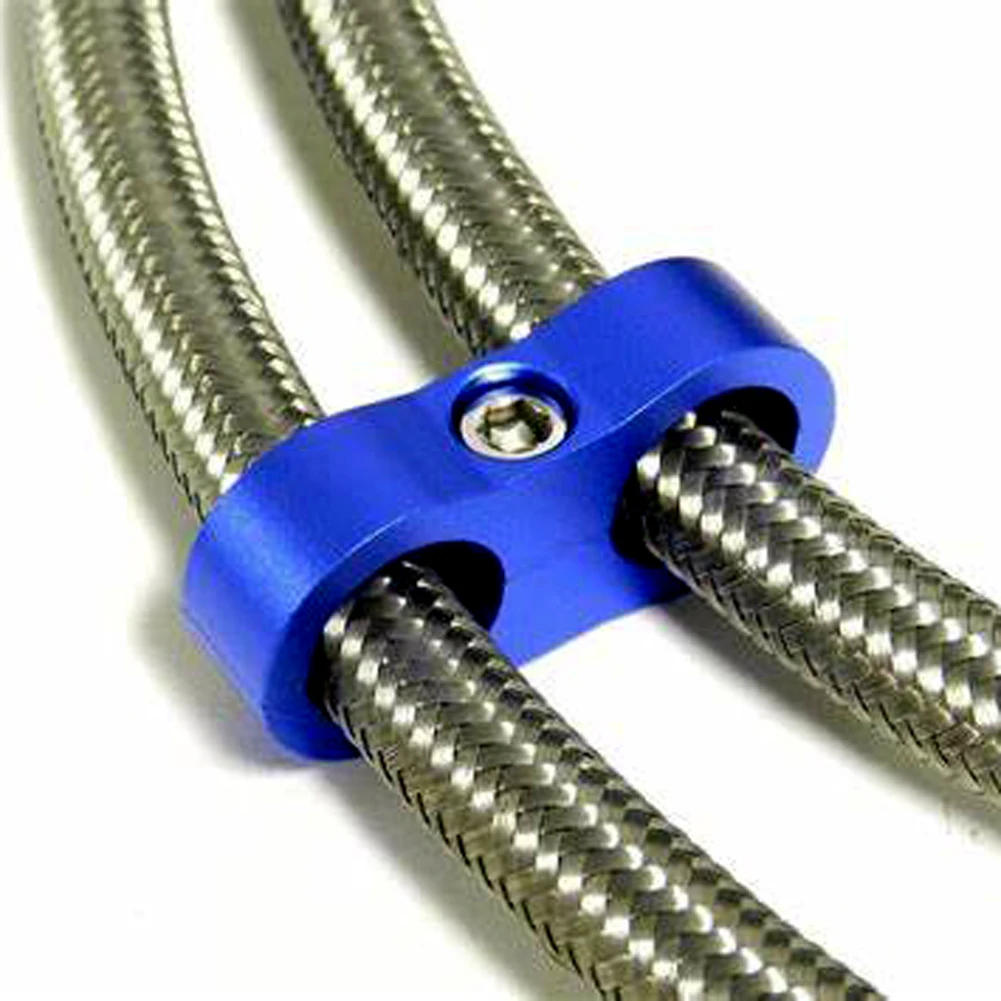 AN8 Hose Separator Easy Install Car Accessories Tool Durable Removable Modified Aluminum Alloy Clamp Dual Hole Keep Tidy Fuel | Автомобили