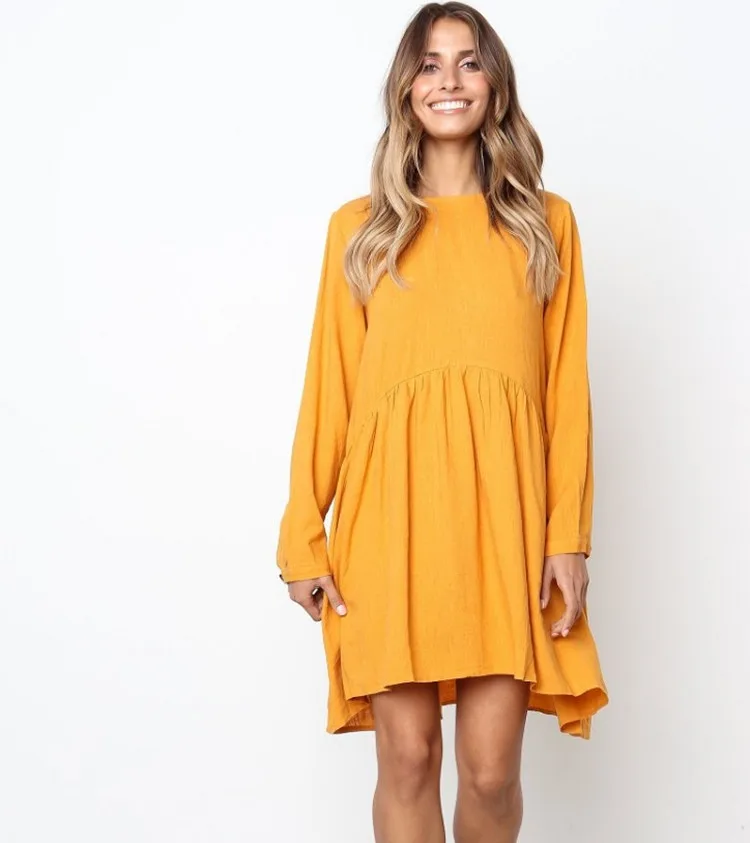 Элегантные весенние Кнопка плиссированная юбка миди платье для женщин с