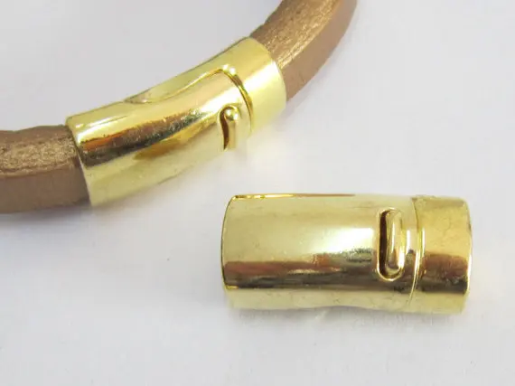 

Licorice leather clasp Gold plated 10x6mm licorice magnetic clasp -LC02G