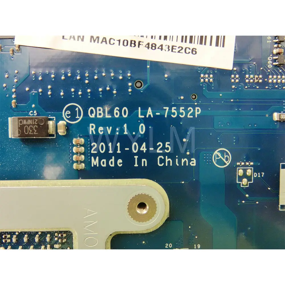 QBL60 LA 7552P K53Z материнская плата REV1.0 USB3.0 DDR3 для ASUS X53Z A53Z K53T K53TA K53TK Материнская