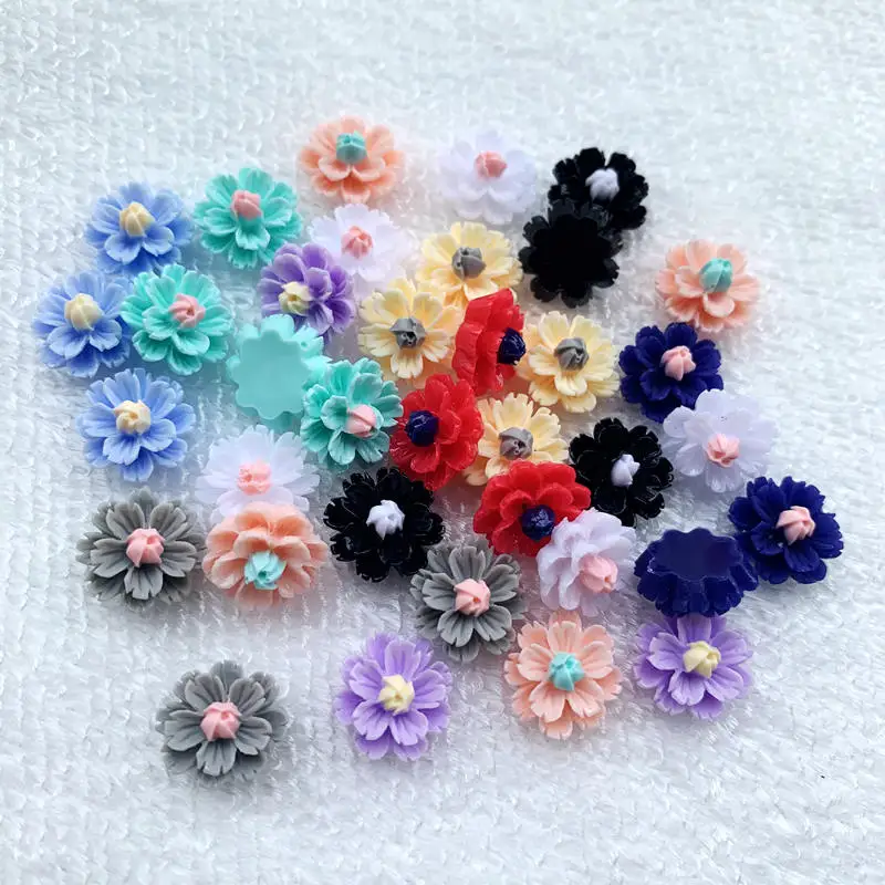 

Hot Sale 12*13mm 100pcs many colors Flowers Flat Back Crystal Color Rhinestone Beads Decorate DIY -B52