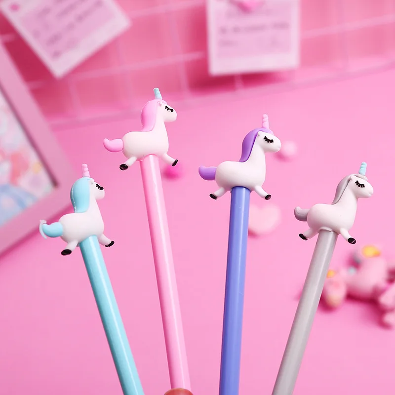 

1PC Kawaii Cute Unicorn Pen Marker Neutral Silica Gel Pen for Girl Student School Office Supplies Learning Stationery sl1377