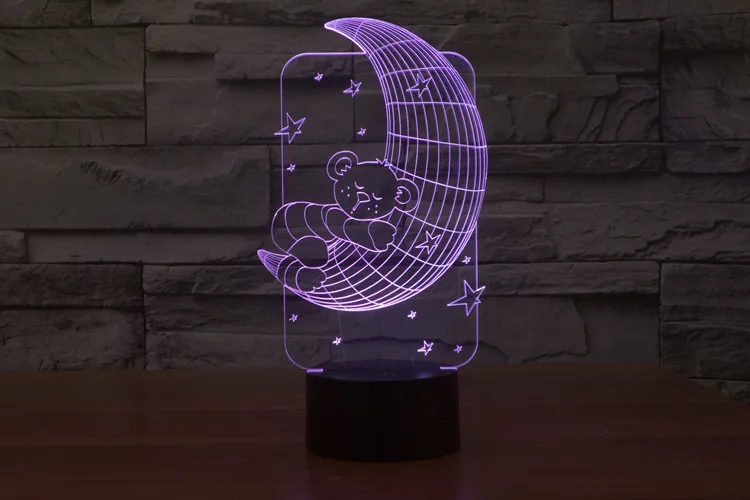 Moon 3D Vision стерео лампа визуальный свет креативные сенсорные настольные лампы 7