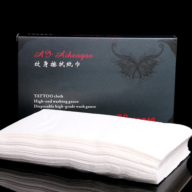 Бумажное полотенце для чистки татуировок Tissue70Pcs Настольный коврик одноразовые