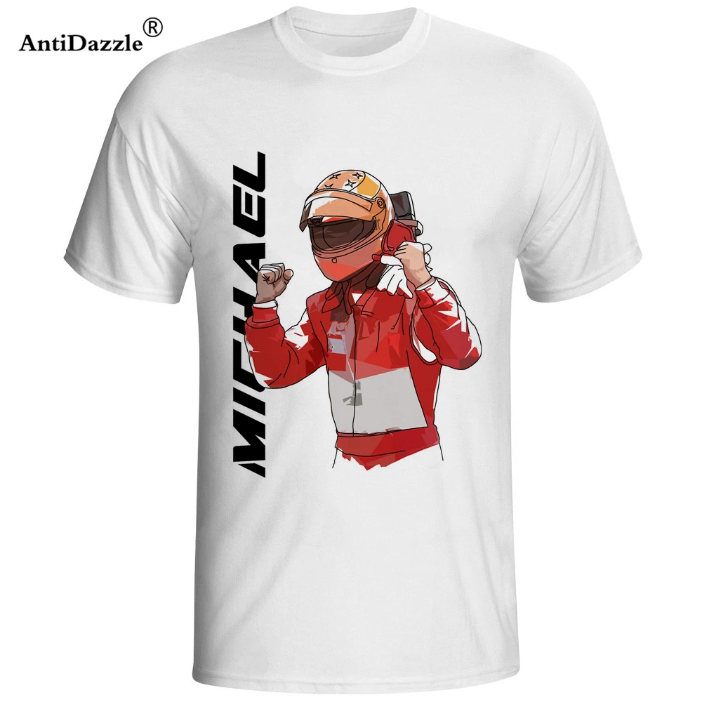 Antidazzle Sebastian Vettel Германия F1 Гонщик Футболка 2016 новый летний Стиль мужская