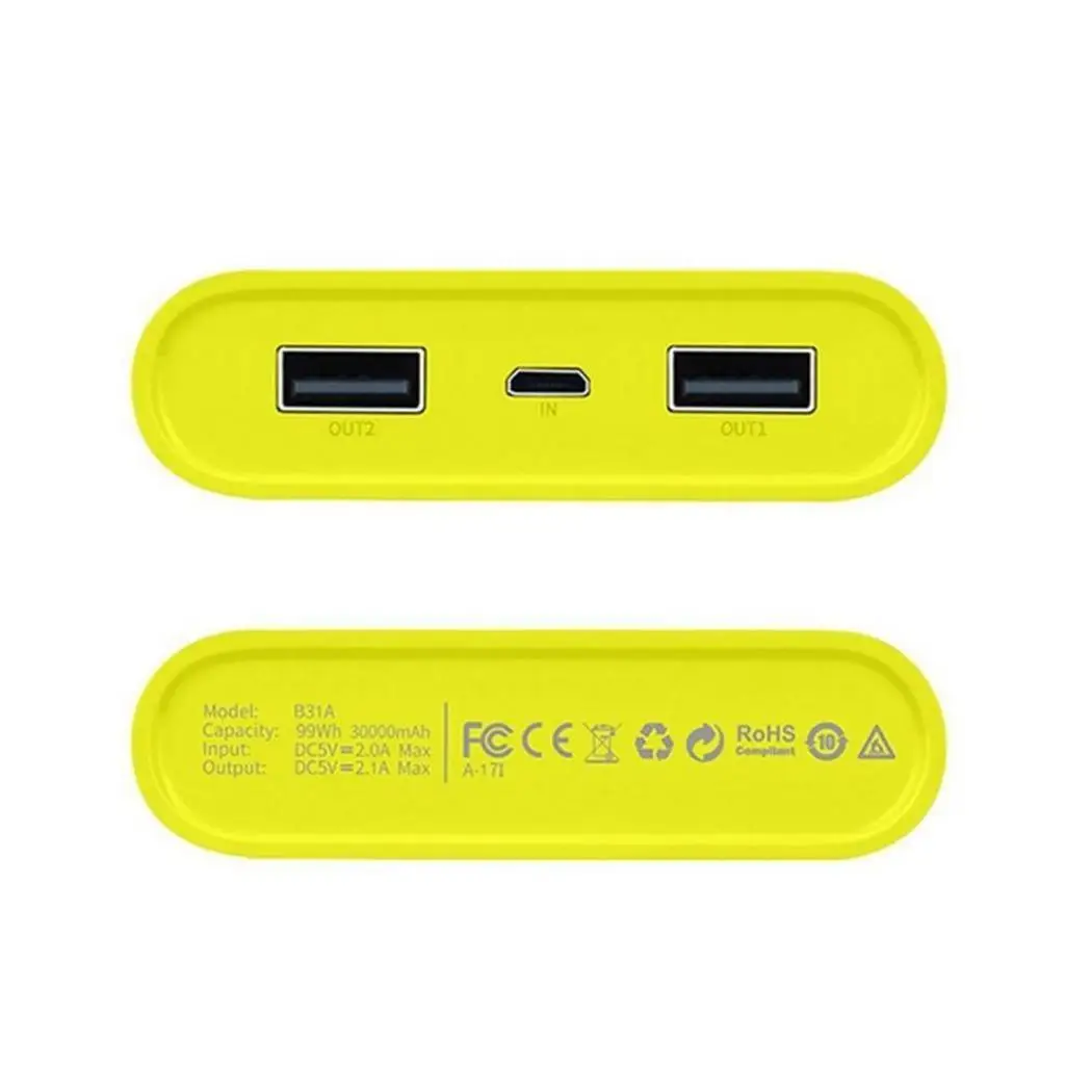 Внешний аккумулятор с двойным выходом USB универсальный кабель постоянного тока 5