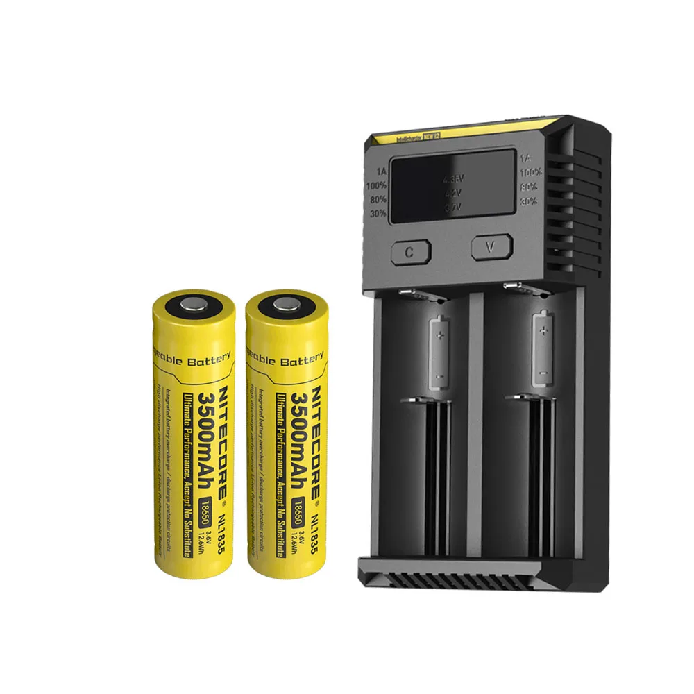 NITECORE Новый I2 зарядное устройство + 18650 3500 мАч NL1835 аккумуляторная литий ионная