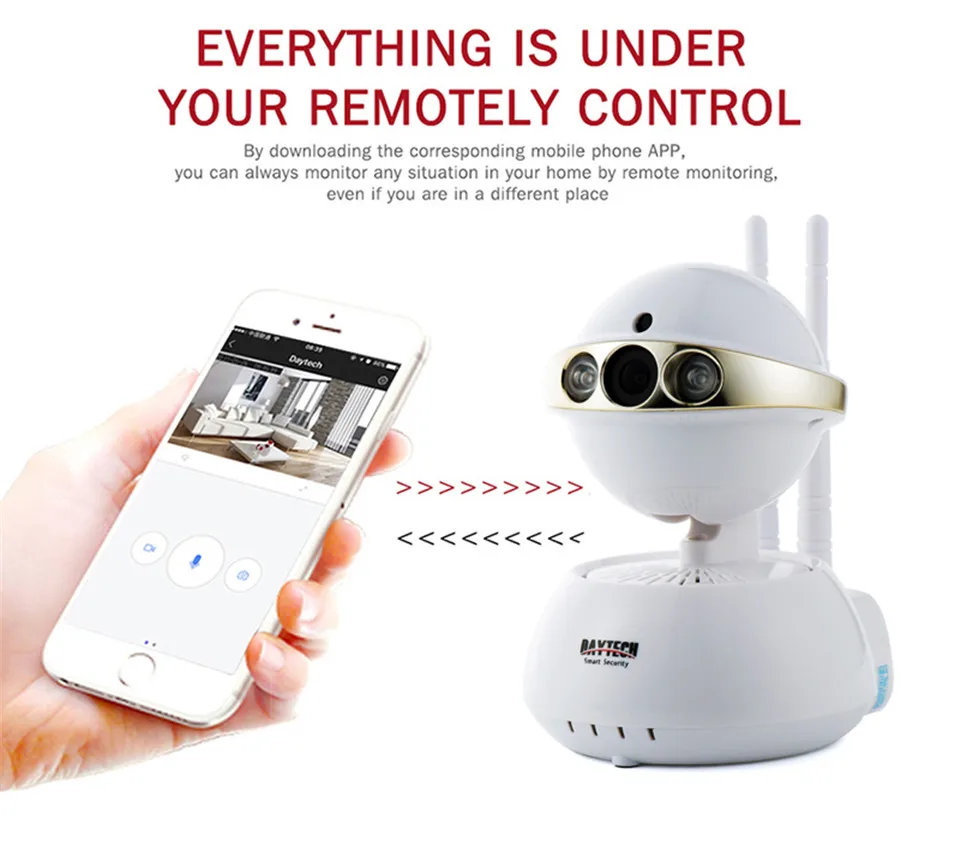 DAYTECH Wireless IP Camera WIFI Smart Surveillance Security Mini Baby Minitor 720P Night Vision Two way Audio DT-C104-720P | Безопасность