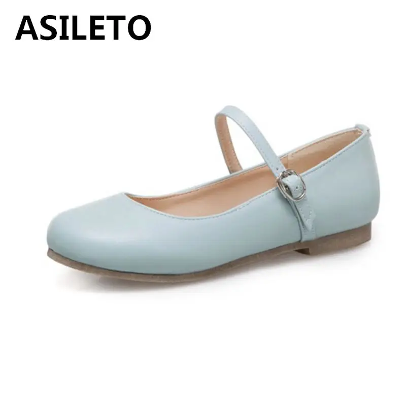 ASILETO/женские балетки на плоской подошве Женские кожаные туфли с пряжкой Лоферы