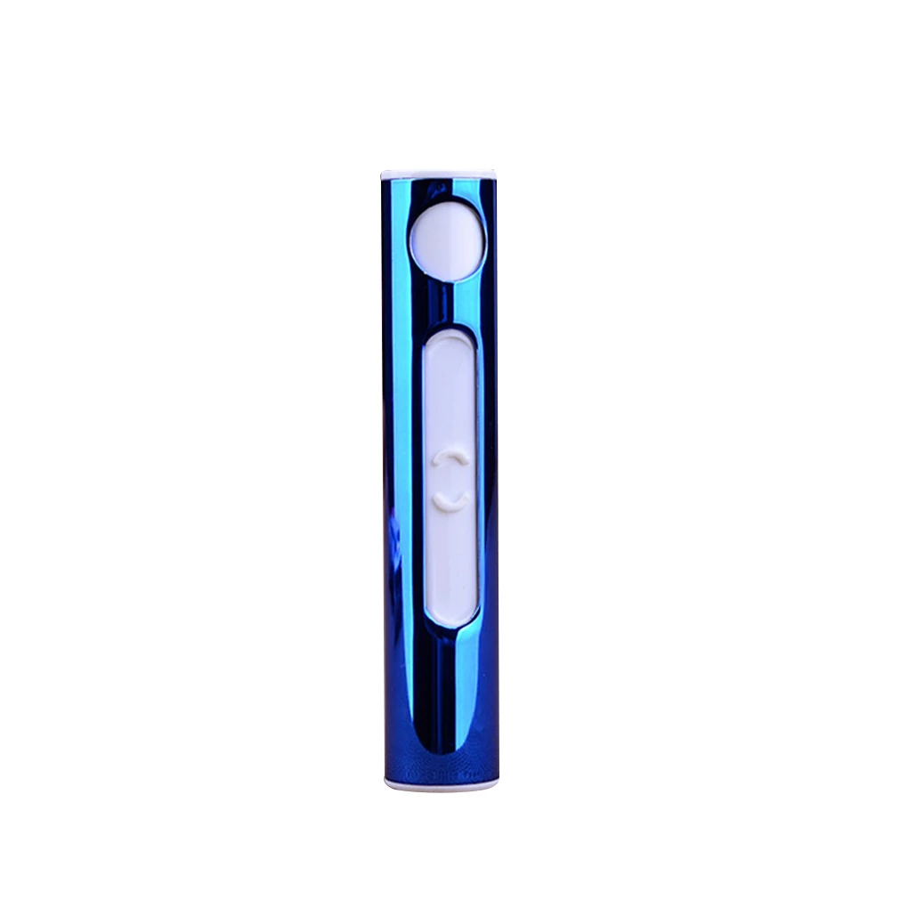 Мини USB Зажигалка перезаряжаемая двухсторонняя ветрозащитная Электронная зажигалка тонкая электрическая зажигалка для сигарет гаджет мощная беспламенная
