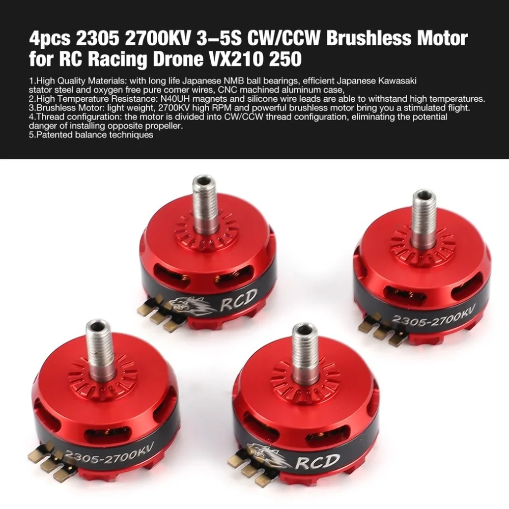 4 шт. 2305 2700KV 3-5S CW/CCW бесщеточный двигатель для RC FPV гоночный Дрон Мультикоптер