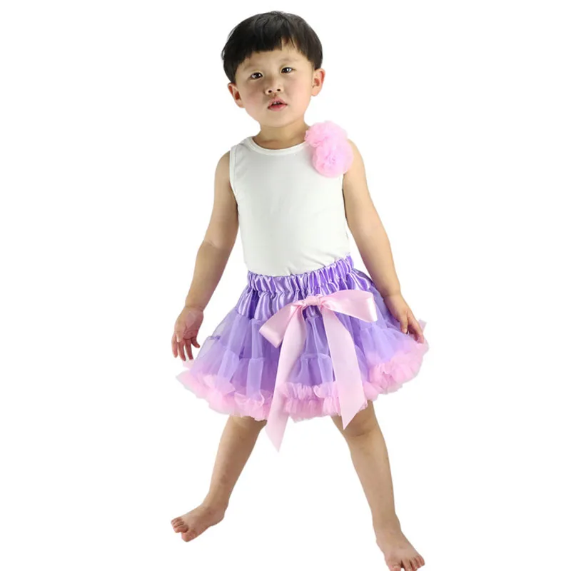 Юбка пачка с оборками для маленьких девочек Детские пышные шифоновые