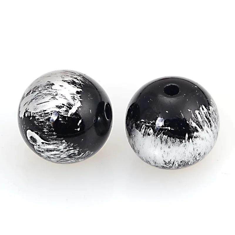 

18mm Antique Acrylic Beads Perles Plastic beads Round Acrylic Painted Loose Beads For Diy Jewelry Making,Sold of per Bag