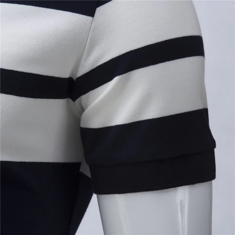 Новинка лета 2017 Высококачественная Мужская модная тонкая рубашка поло в полоску